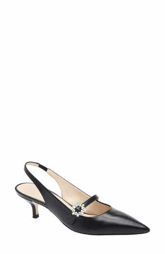 Stuart Weitzman Aura May Jane Kitten Heel Slingback Pump