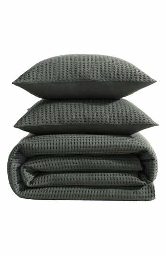 Kenneth Cole New York Solid Waffle Knit Duvet Cover & Sham Set