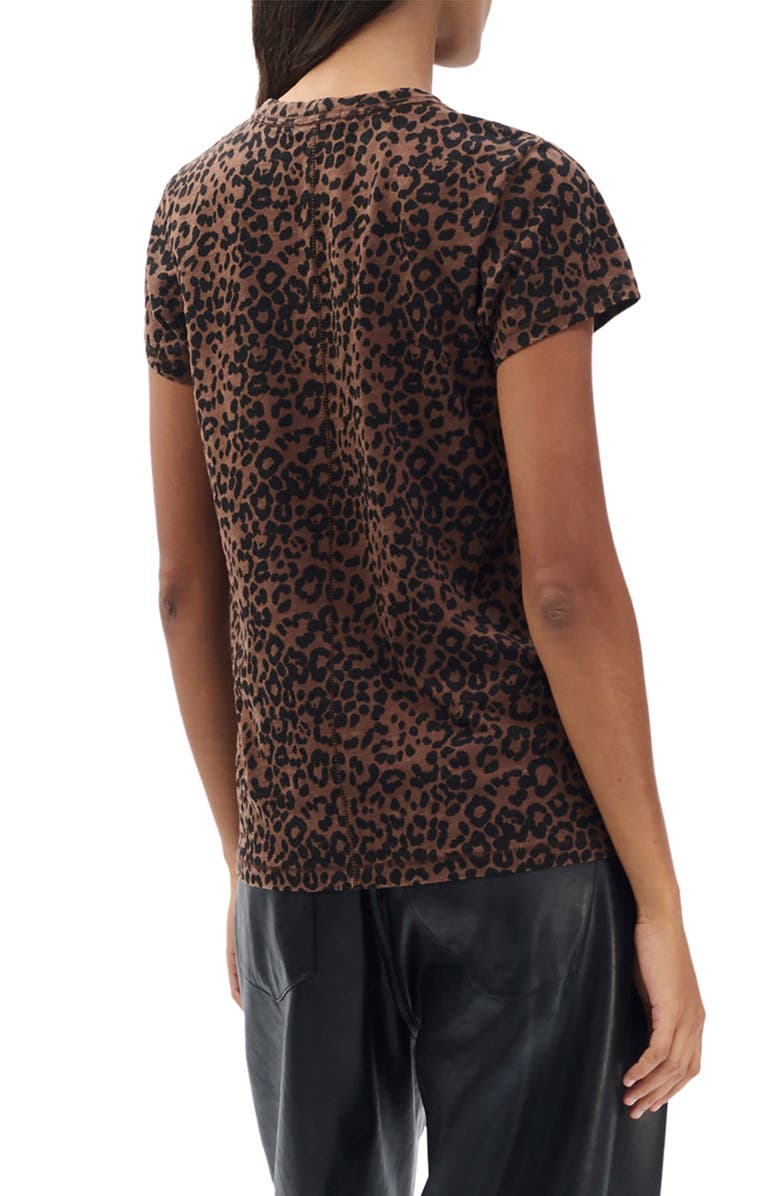 rag & bone Leopard Print Cotton T-Shirt, Alternate, color, Brown Multi