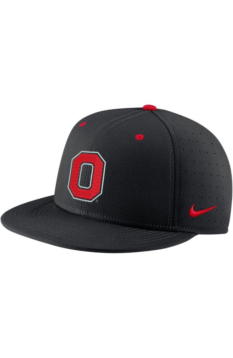 Nike Men's Nike Black Ohio State Buckeyes True Performance Fitted Hat, Alternate, color,