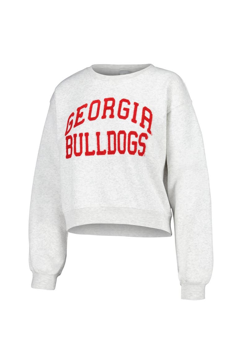 Women's ZooZatz Oatmeal Georgia Bulldogs Core Chenille Cropped Pullover Sweatshirt, Alternate, color, Oatmeal