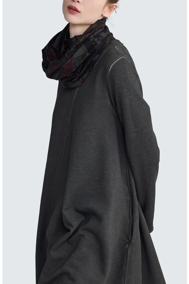 Dewy Sculptural Jersey Collar Scarf, Alternate, color, Smoky Print