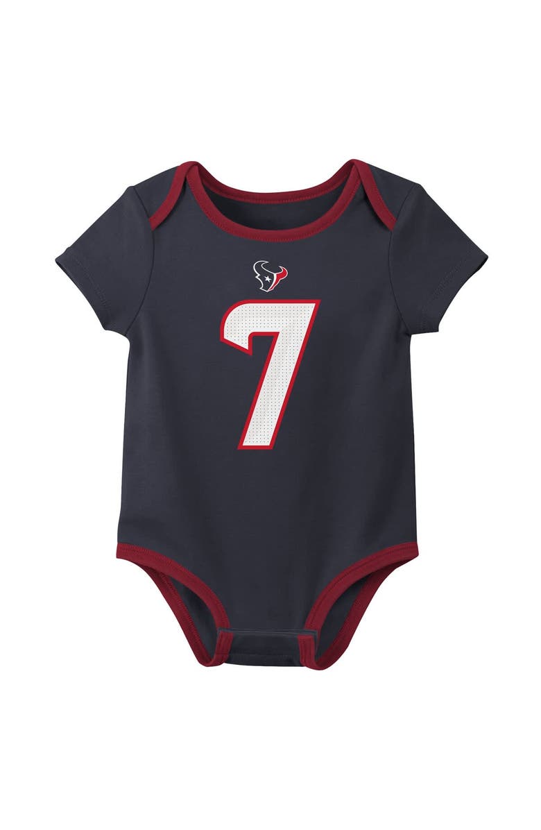 Nike Newborn & Infant Nike C.J. Stroud Houston Texans Name & Number 3-Pack Bodysuit Set, Alternate, color, Navy