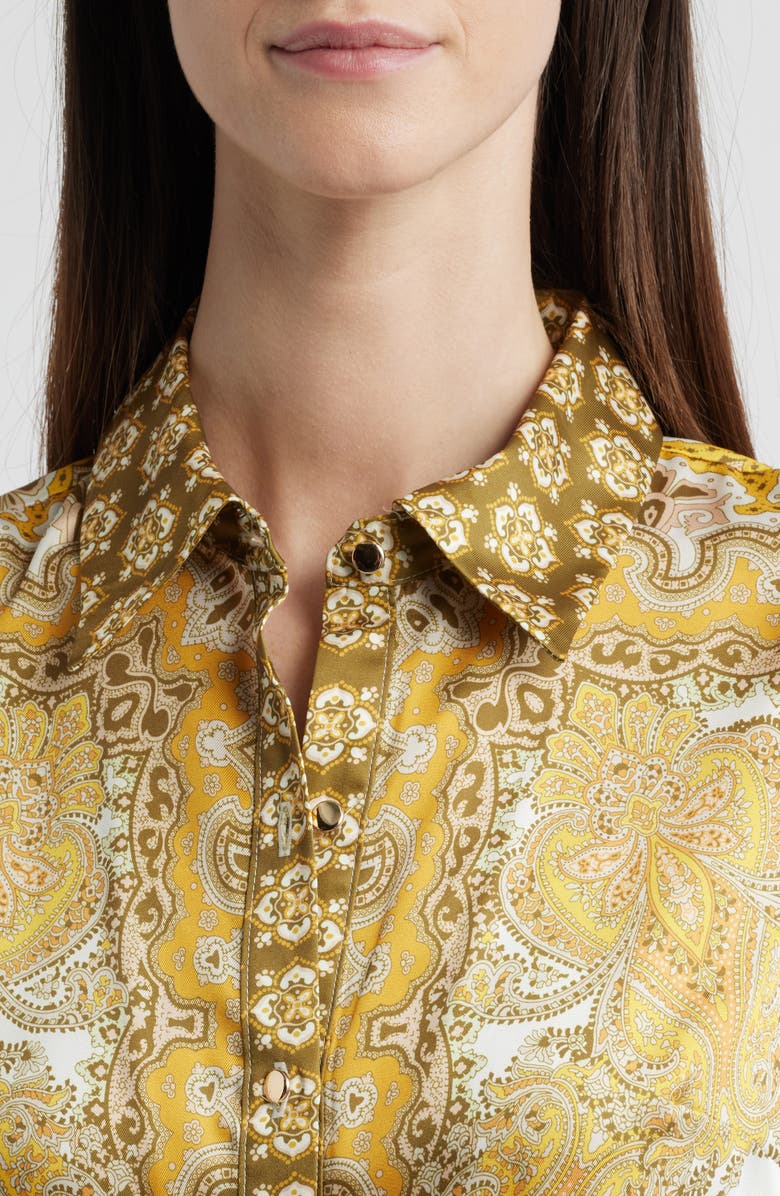 Julia Jordan Paisley Long Sleeve Midi Shirtdress, Alternate, color,