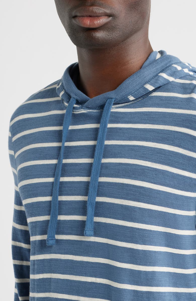 Faherty Sunwashed Slub Organic Cotton Hoodie, Alternate, color, Breaker Blue Breton Stripe