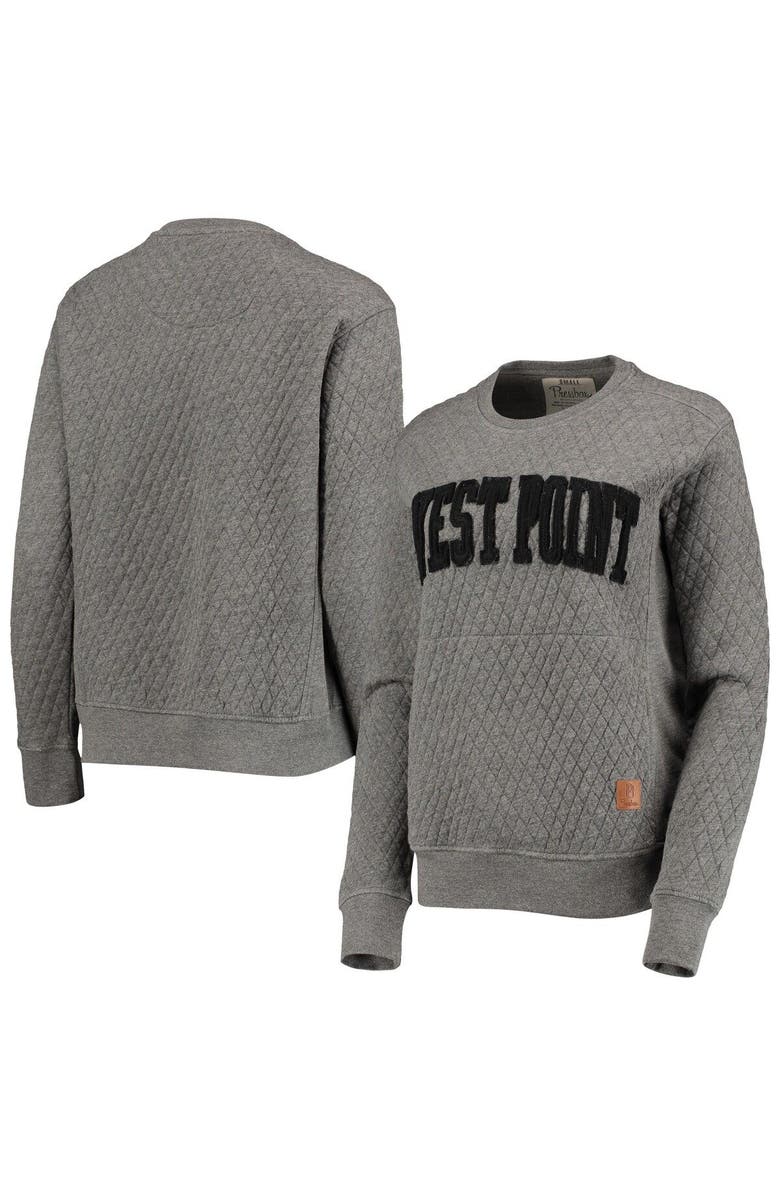 PRESSBOX Women's Pressbox Heather Charcoal Army Black Knights Moose Quilted Pullover Sweatshirt, Main, color, Heather Gray