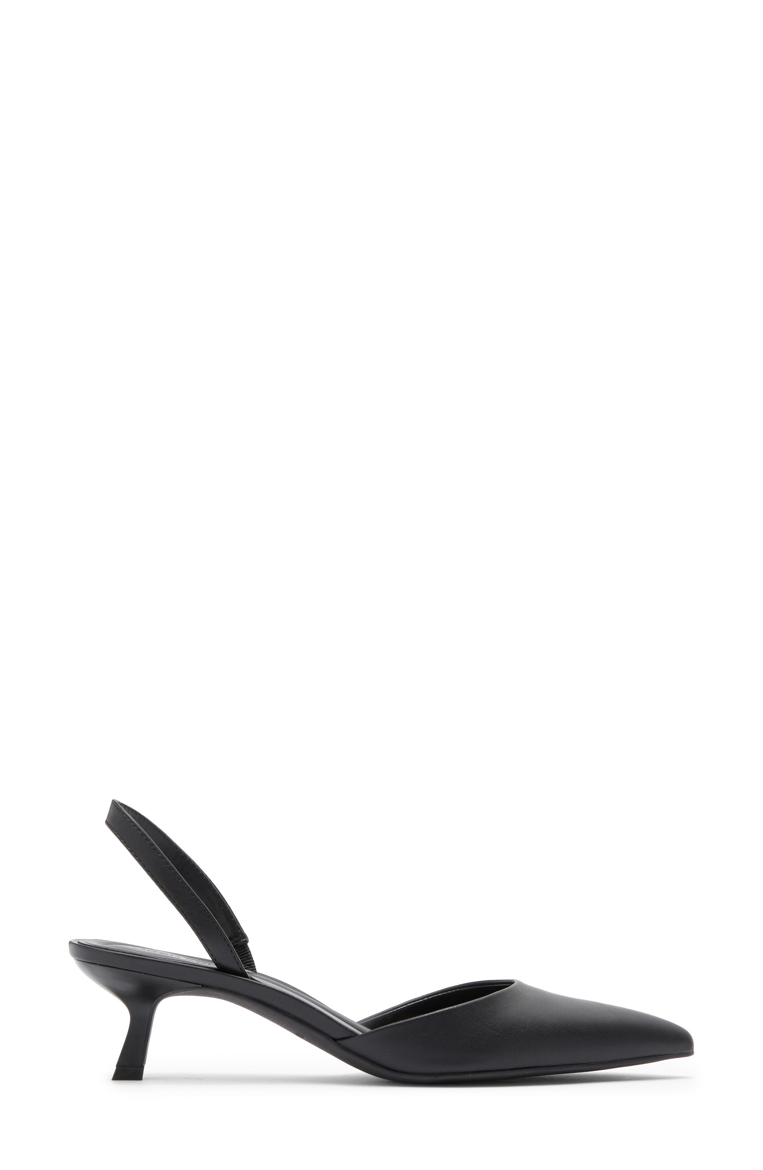 Open Edit Cammie Kitten Heel Slingback Pump, Alternate, color, Black Smooth