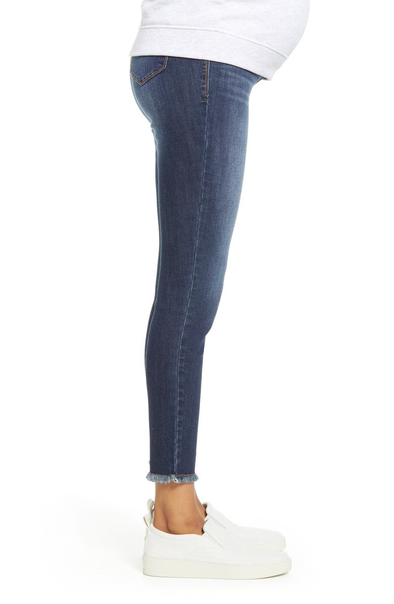 1822 Denim Fray Ankle Skinny Maternity Jeans, Alternate, color,
