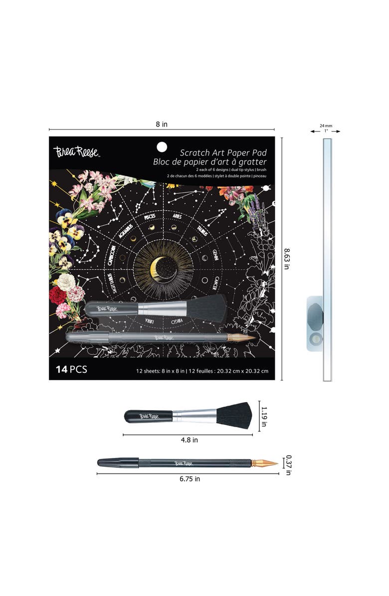 Brea Reese Celestial Scratch Art Paper Pad, Alternate, color,