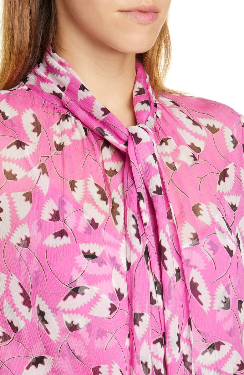 DVF Tina Tie-Neck Silk Blouse, Alternate, color, 