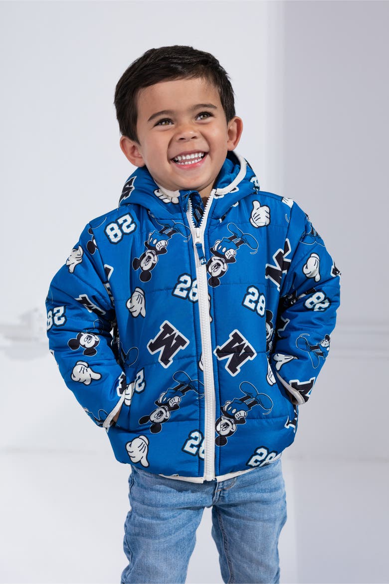 Mickey Mouse Hooded Zip-up Puffer Coat (toddler & Little Kid), Alternate, color, Navy Mickey Mouse
