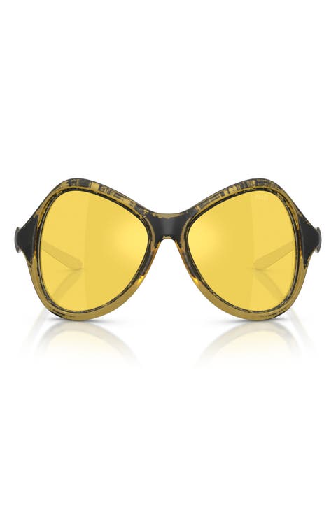 DL3010U 53mm Mirrored Cat Eye Sunglasses