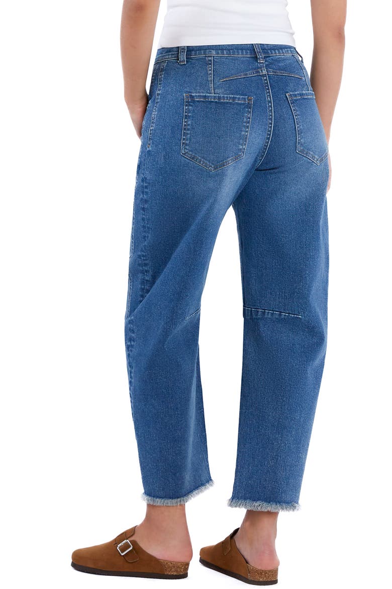 Taylor Frayed Crop Barrel Jeans, Alternate, color, PERFECT BLUE