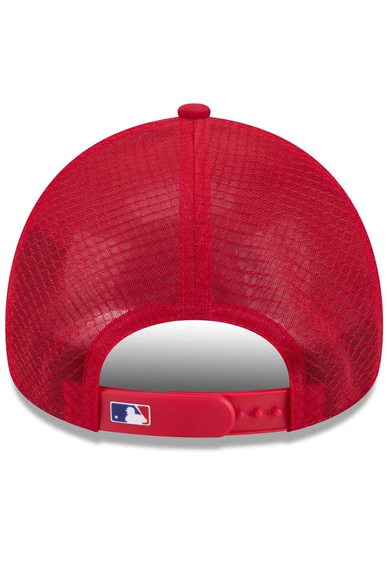 Men's New Era Red Texas Rangers 2026 Batting Practice Apex 9FORTY Adjustable Trucker Hat, Alternate, color, Red