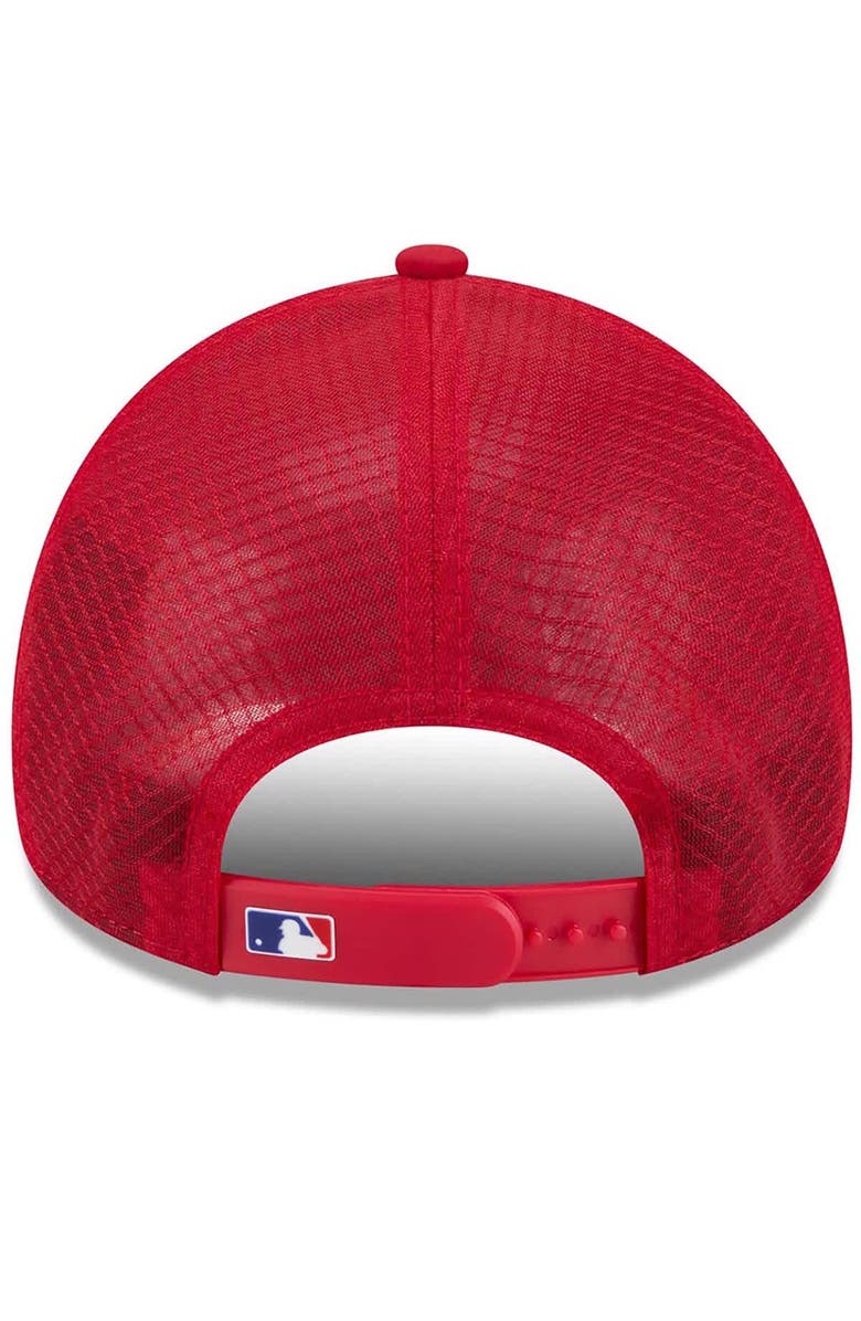 New Era Men's New Era Red Texas Rangers 2026 Batting Practice Apex 9FORTY Adjustable Trucker Hat, Alternate, color, Red