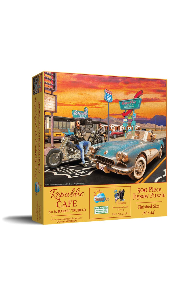 Sunsout Republic Cafe 500 piece Jigsaw Puzzle for Adults, Main, color, Multicolor