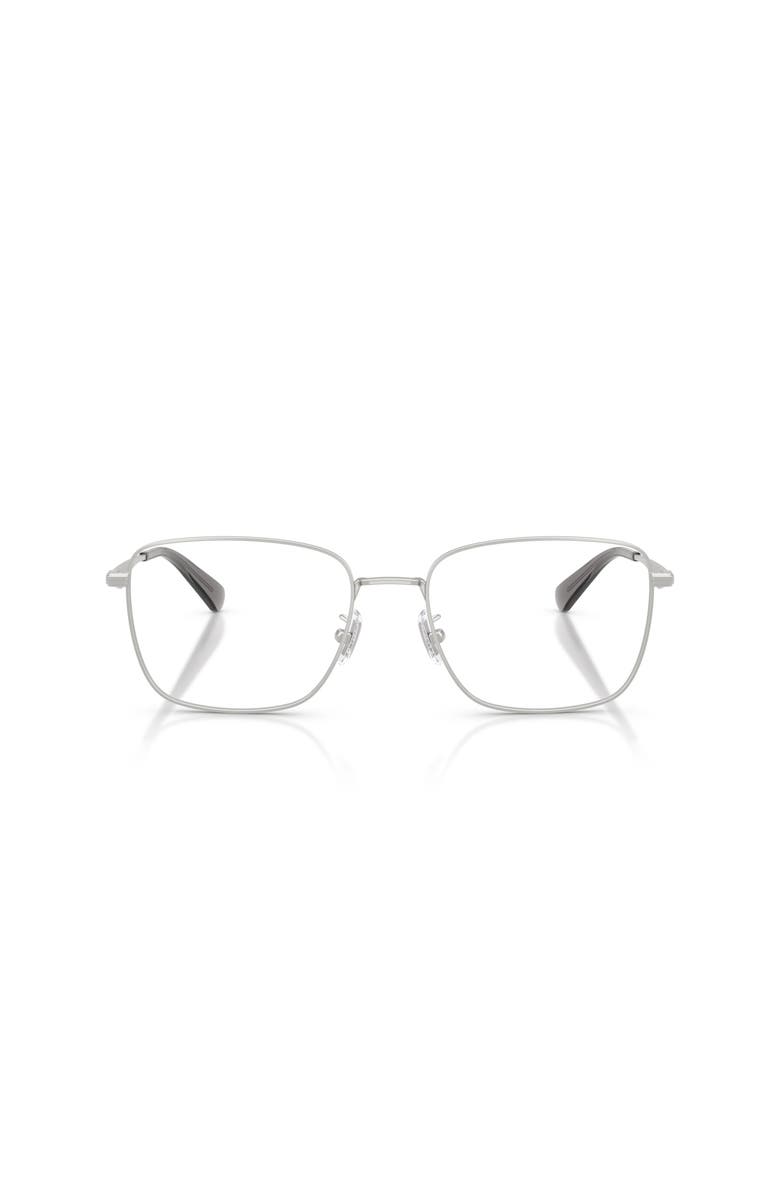 COACH 58mm Square optical glasses, Alternate, color, Silver