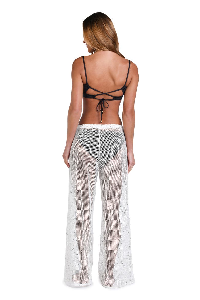 Shine Open Stitch Cover-Up Pants, Alternate, color, WHITE