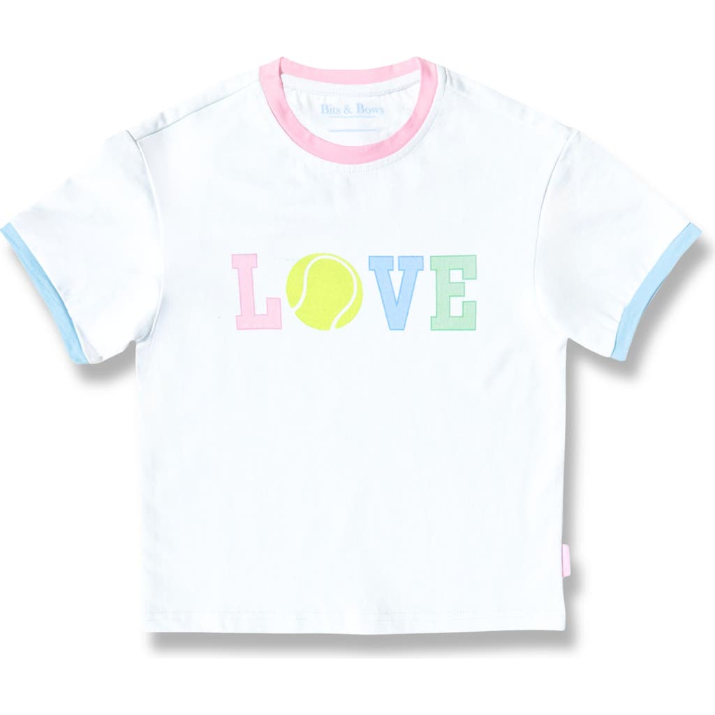 Bits & Bows Love Tennis T-shirt In Blue