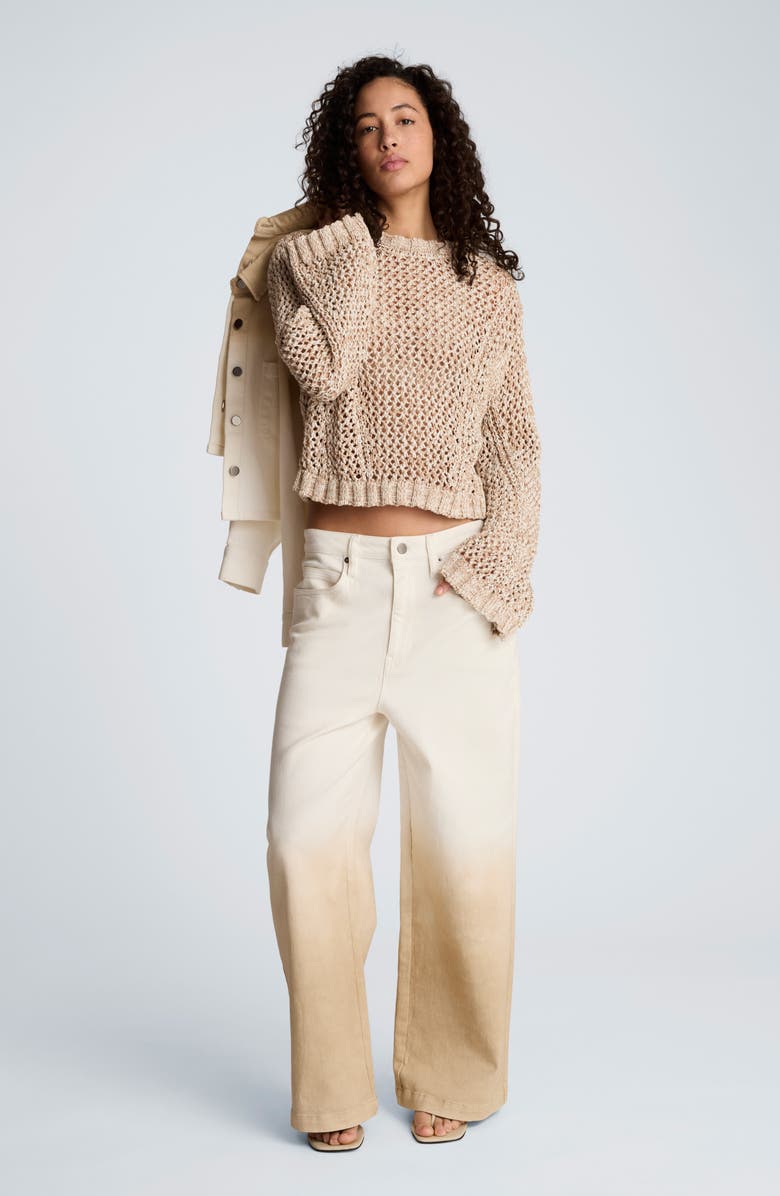 Kenneth Cole Two Tone Open Stitch Cotton Blend Sweater, Alternate, color, 