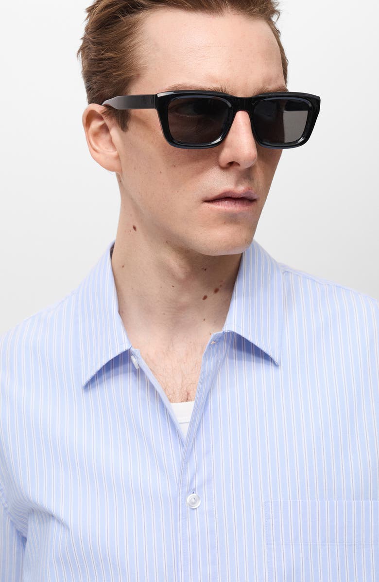 MANGO Regular Fit Stripe Button-Up Shirt, Alternate, color, 