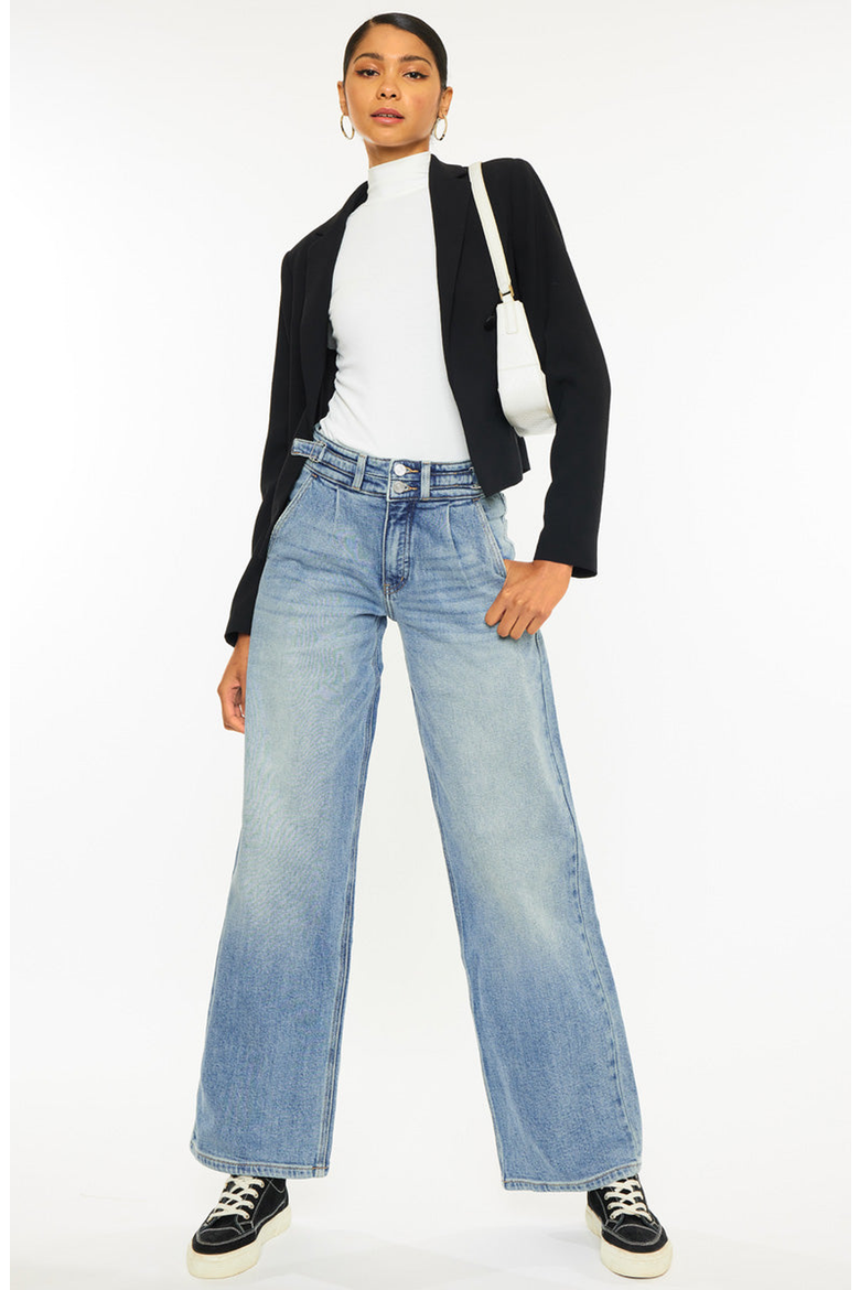 Promise High Rise Wide Leg Jeans, Alternate, color, Medium Wash