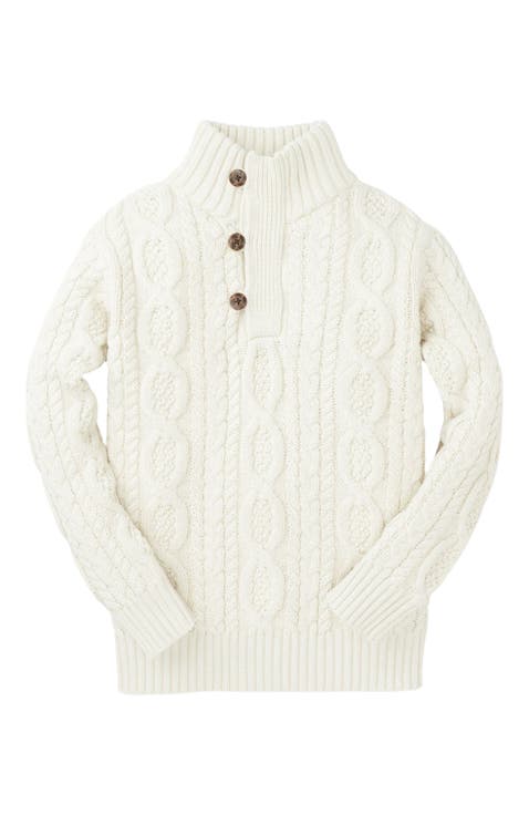 Baby Boys' Organic Mock Neck Cable Sweater, Infant