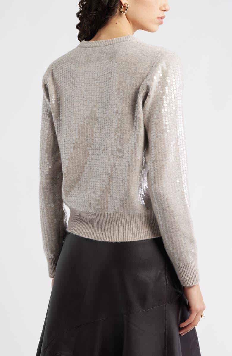 Nordstrom Sequin Wool & Cashmere Cardigan, Alternate, color, Tan Ethereal Heather Sequin