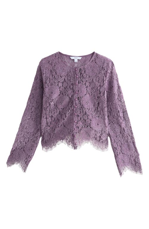 Next Lace Button-up Top In Purple