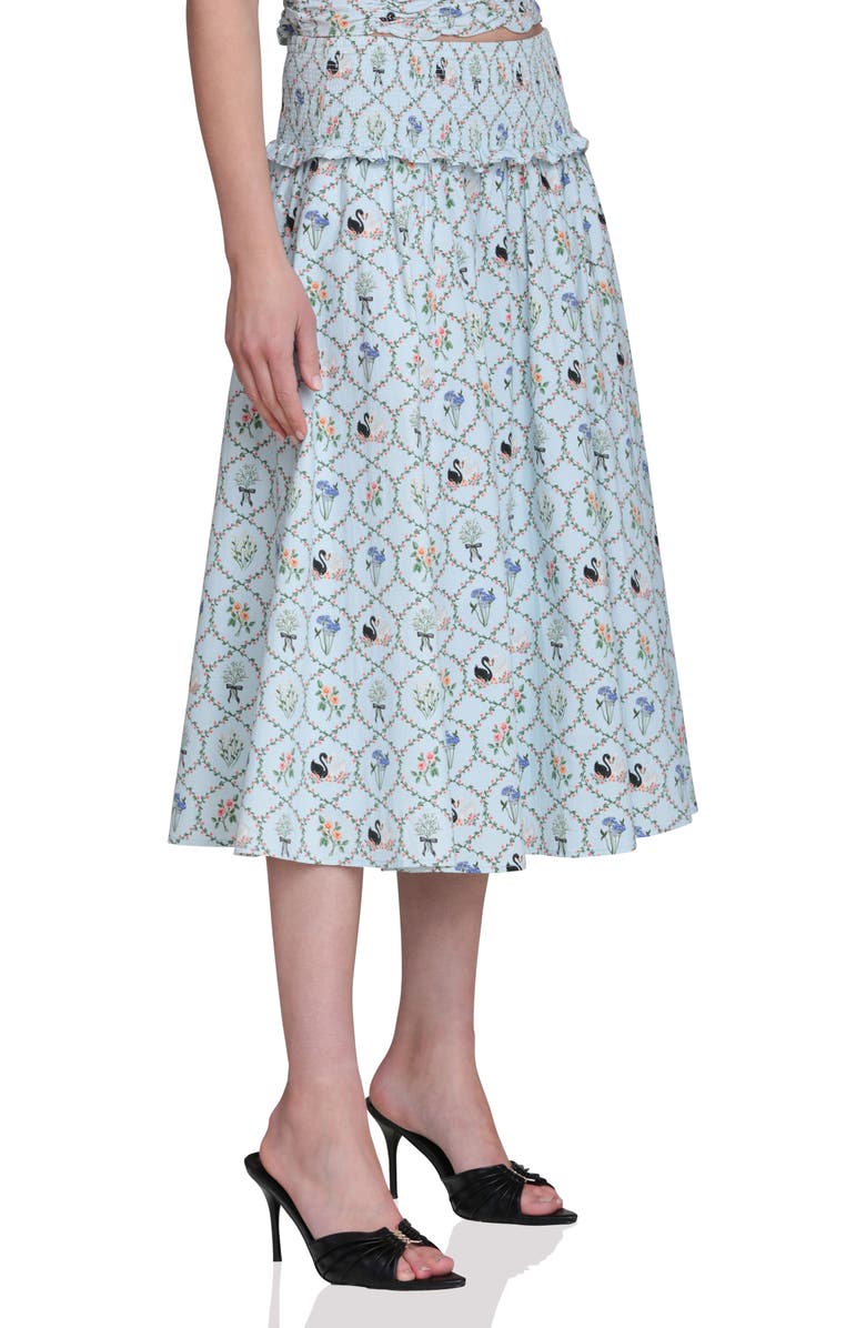 Avec Les Filles Smocked Circle Skirt, Alternate, color, Blue Swan