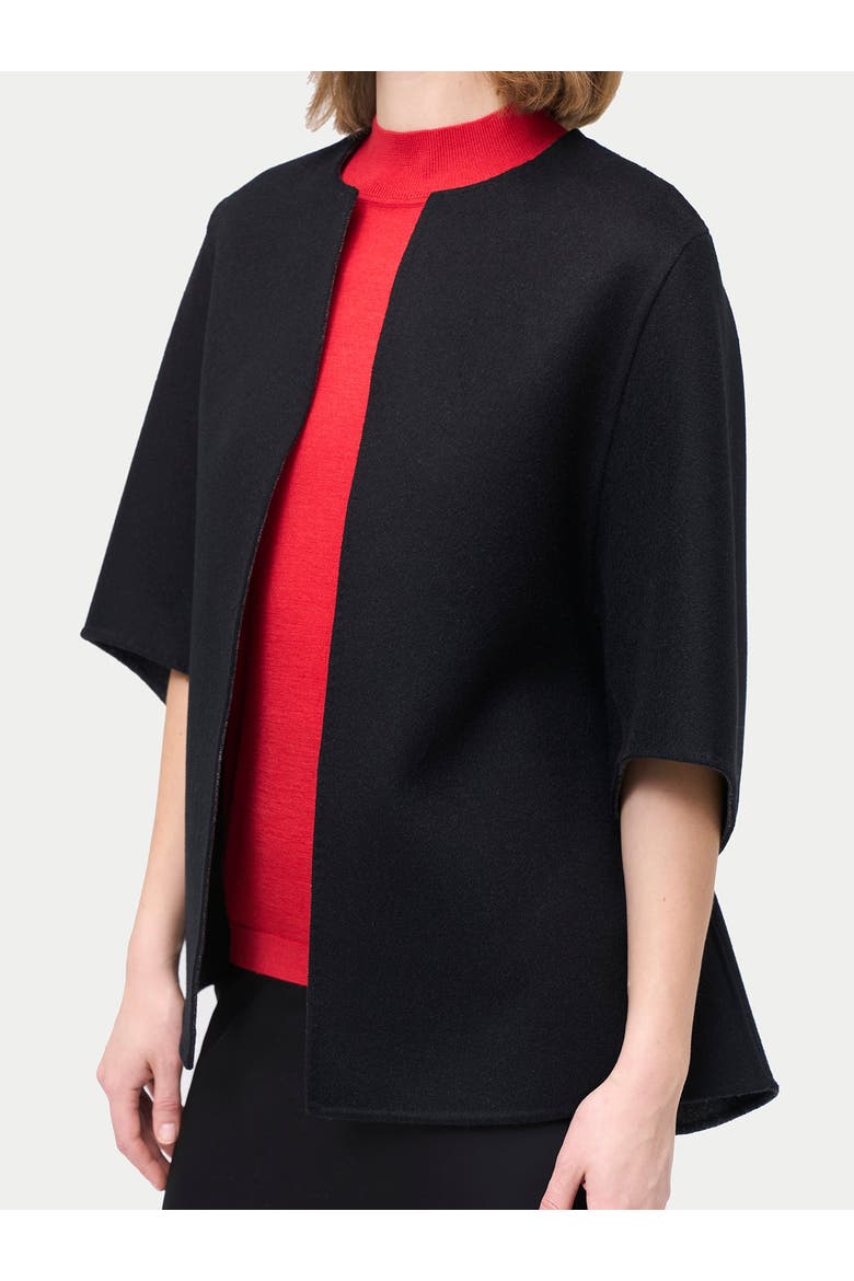 Cashmere Poncho Jacket, Alternate, color, black