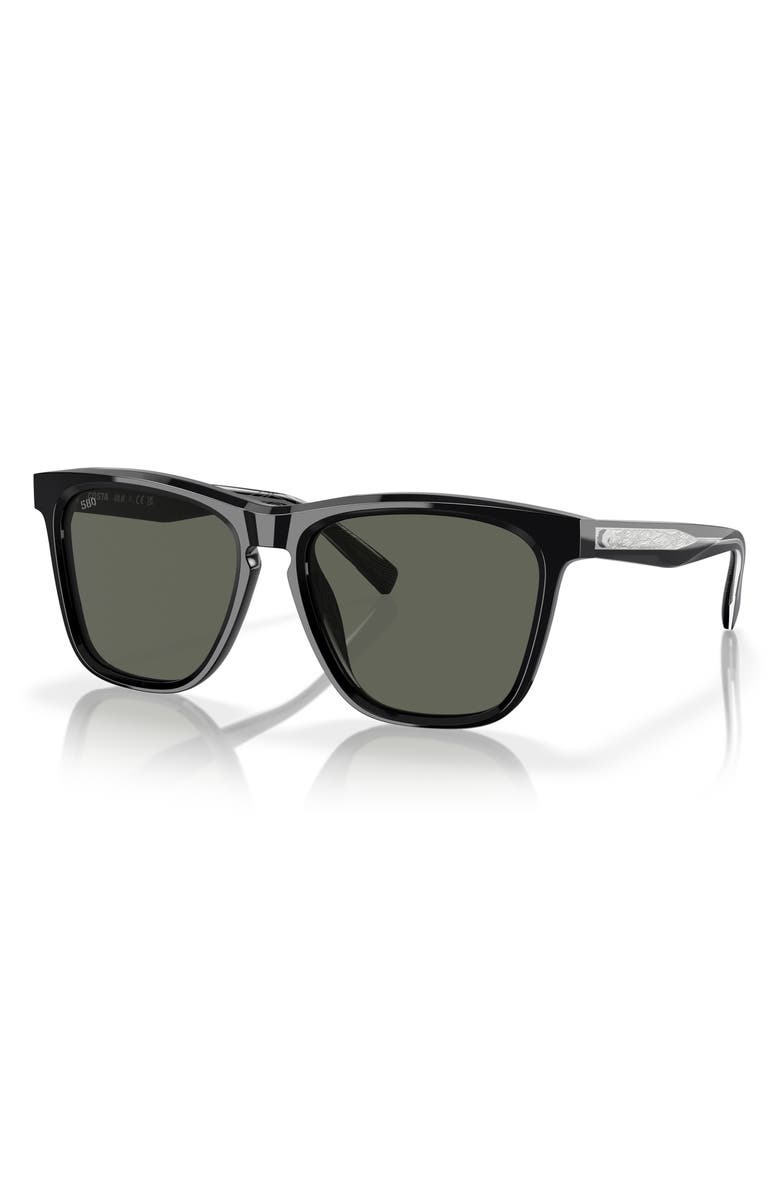 Costa Del Mar Ulu 56mm Square Sunglasses, Alternate, color, Black/ Gray