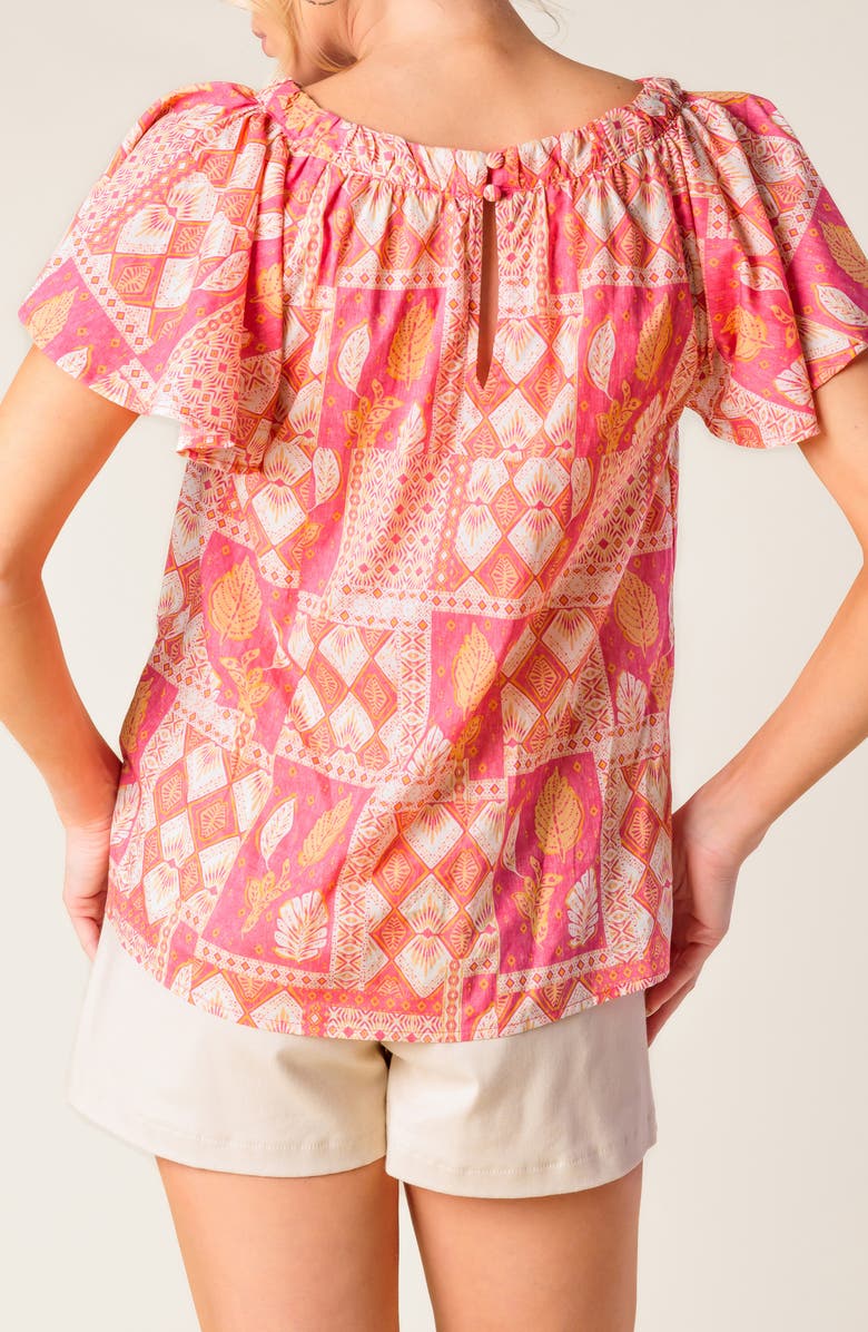 FLYING TOMATO Cotton Woven Top, Alternate, color, Pink/ Orange