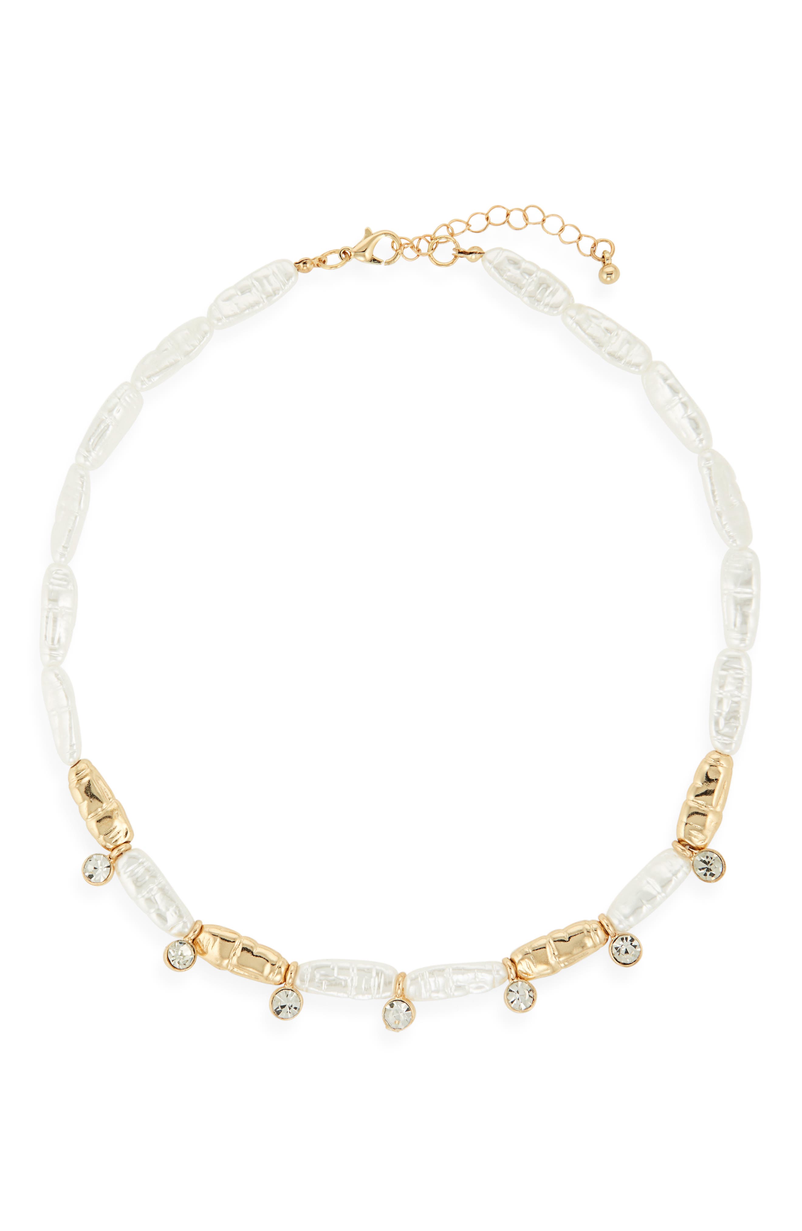 NORDSTROM RACK Stick Faux Pearl Collar Necklace