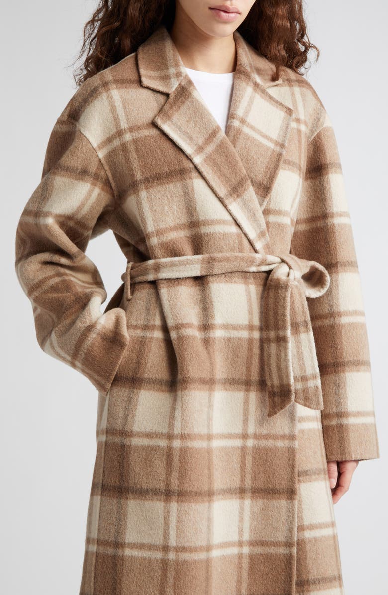 ATM Anthony Thomas Melillo Plaid Wrap Coat, Alternate, color, 