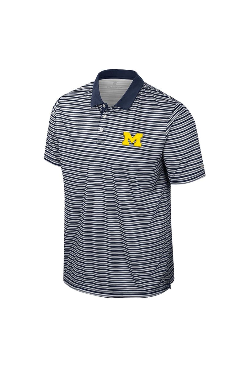 COLOSSEUM Men's Colosseum Navy Michigan Wolverines Striped Polo, Alternate, color, Navy