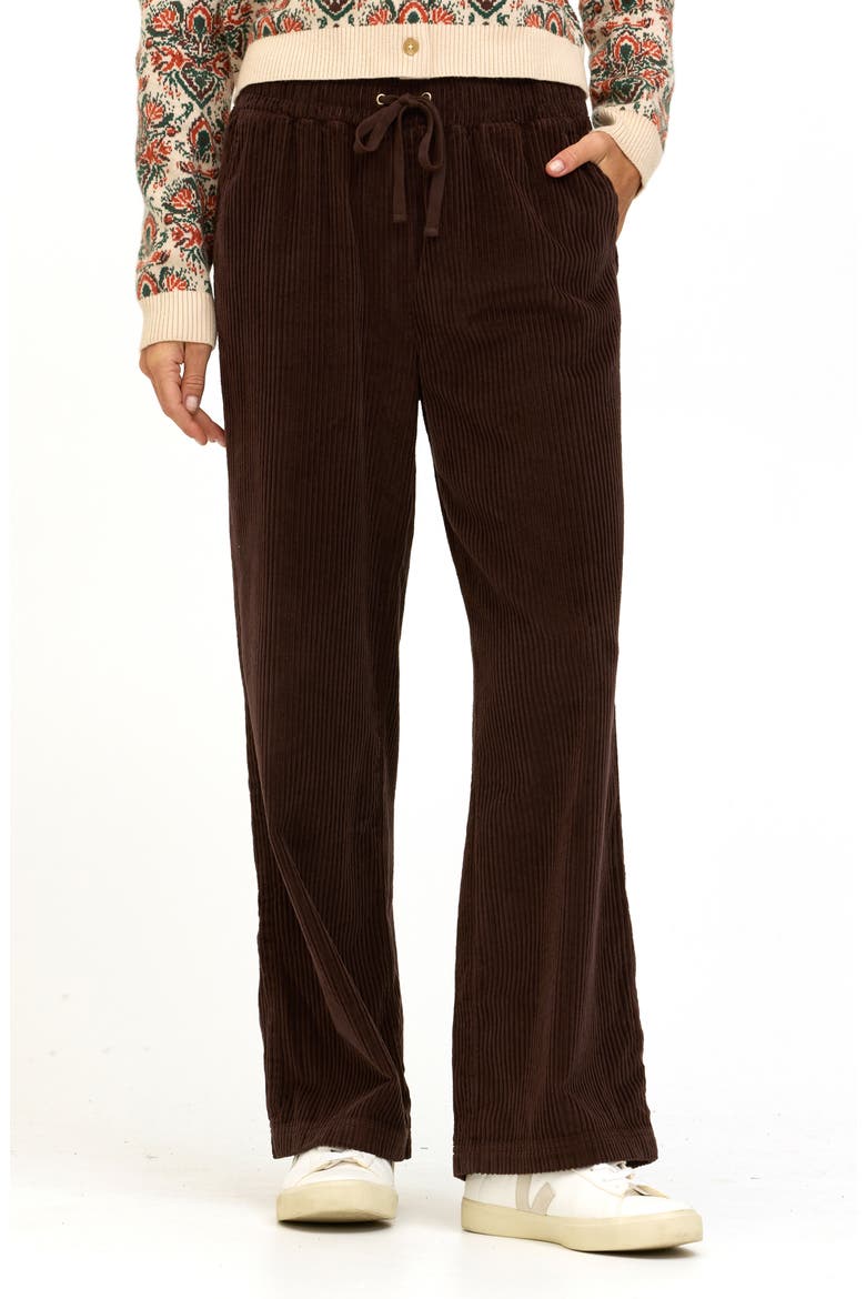 Davisha Corduroy Drawstring Pants, Main, color, COCOA