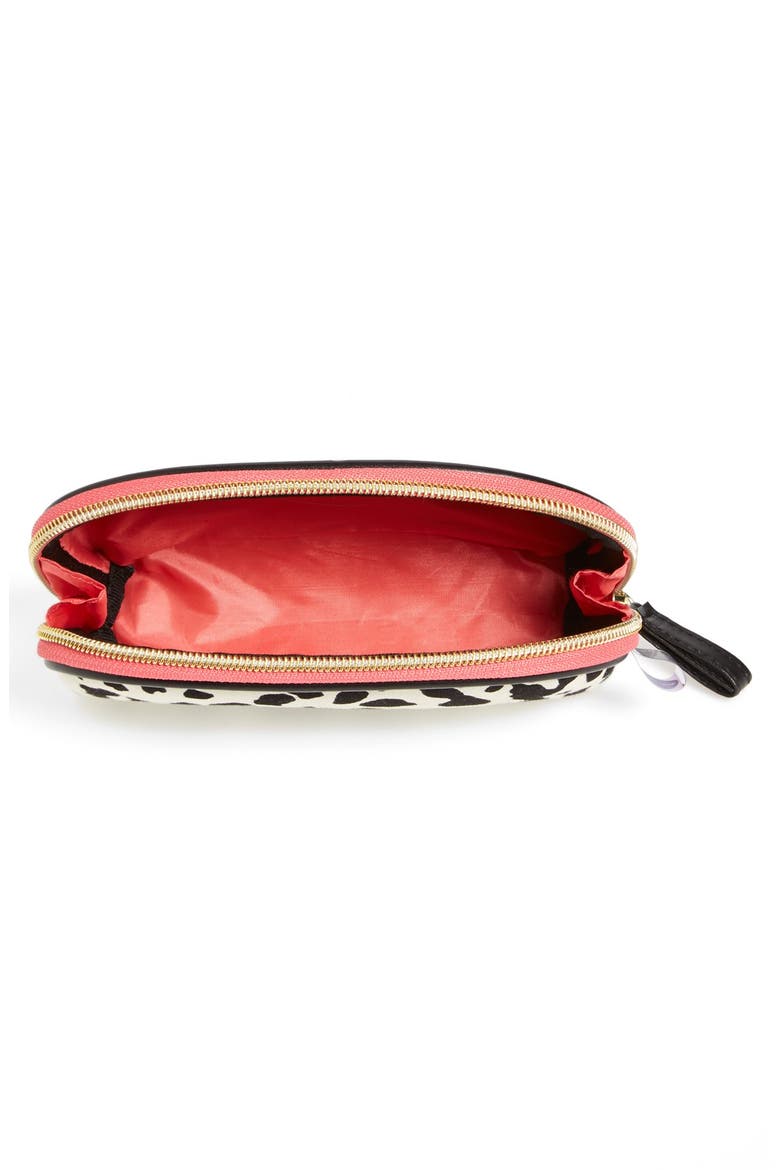 steph&co. 'Leopard' Nylon Mini Dome Cosmetics Case (Nordstrom Exclusive), Alternate, color, NO COLOR