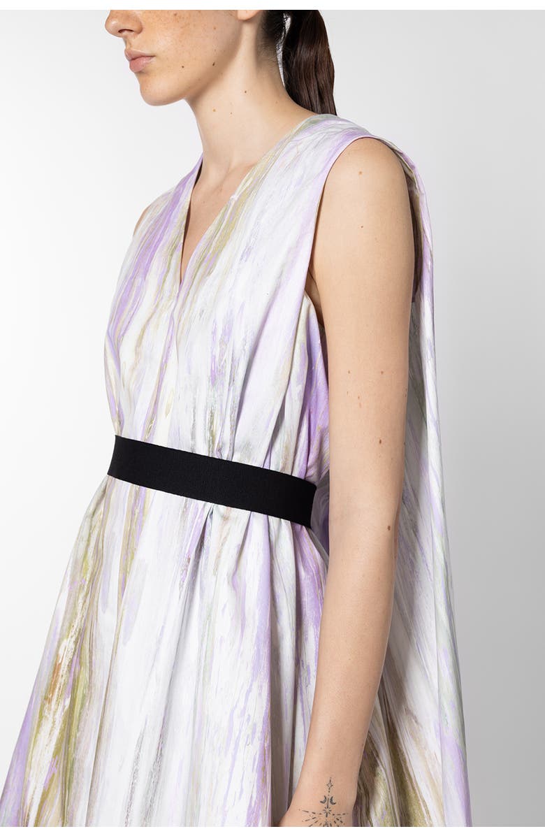 Roksanda Elia Printed Cotton Mini Dress, Alternate, color, Brush Chalk / Wisteria