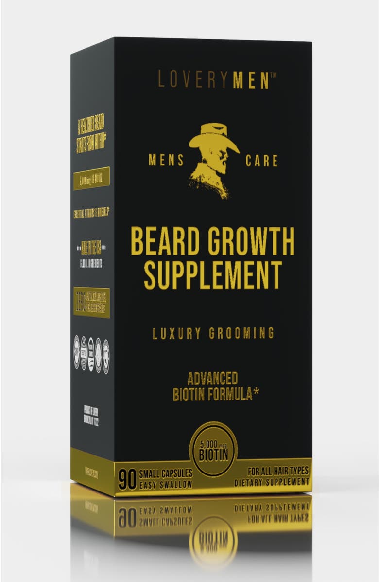 Lovery MEN Hair Boost - Advanced Biotin 5000 Hair Boost Vitamins - Thicker, Fuller Hair Support - Multi-Vitamin & Mineral Formula for Strong Full Hair, Alternate, color, Black