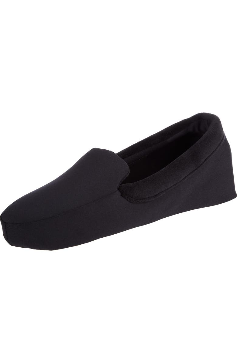ISOTONER Ivy Velour Slipper, Alternate, color, Black