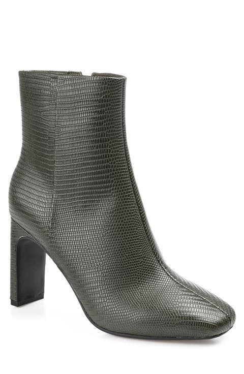 Sarla Lizard Embossed Block Heel Bootie (Women)