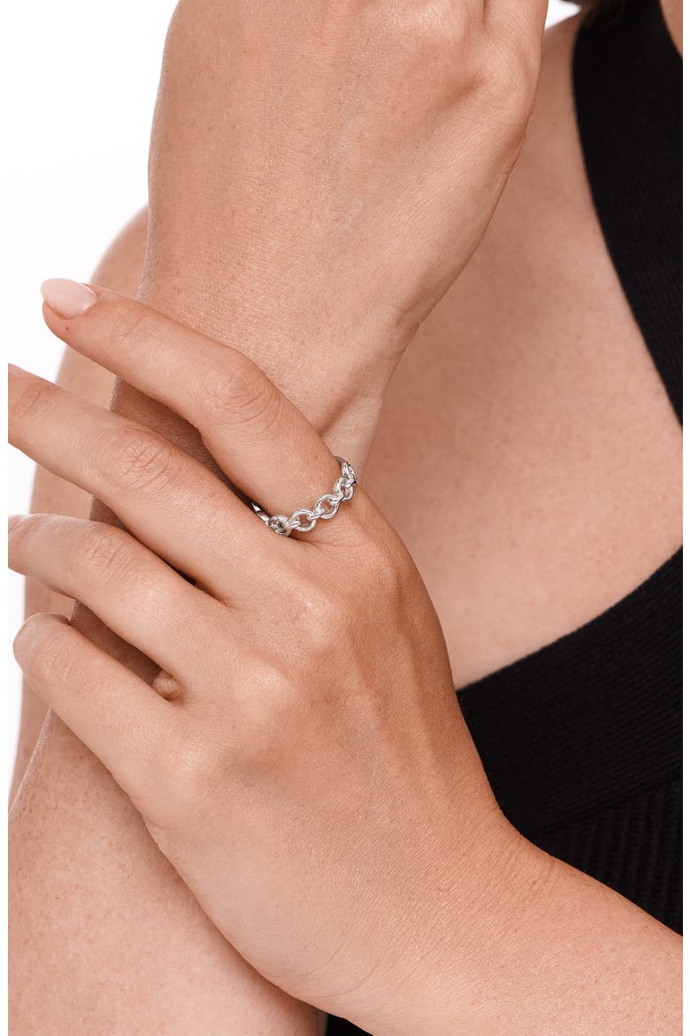 Cable Link Ring, Alternate, color, SILVER