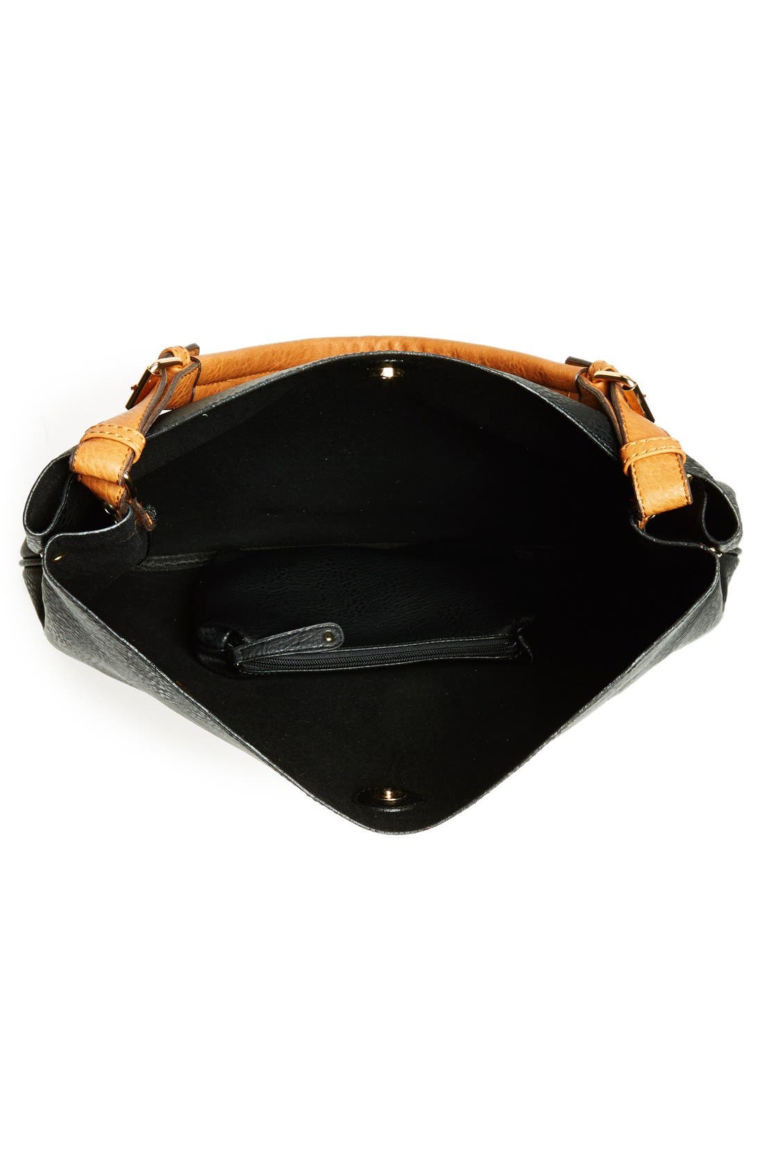 'Capri' Faux Leather Tote, Alternate, color, BLACK