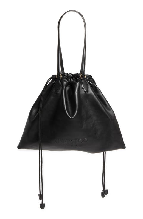 トートバッグ Jimmy Choo Jimmy Choo Bags.. (DRAWSTRINGTOTEL QAV121749) Drawstring Tote L |Natural Soft Raffia Tote with Smooth Calf