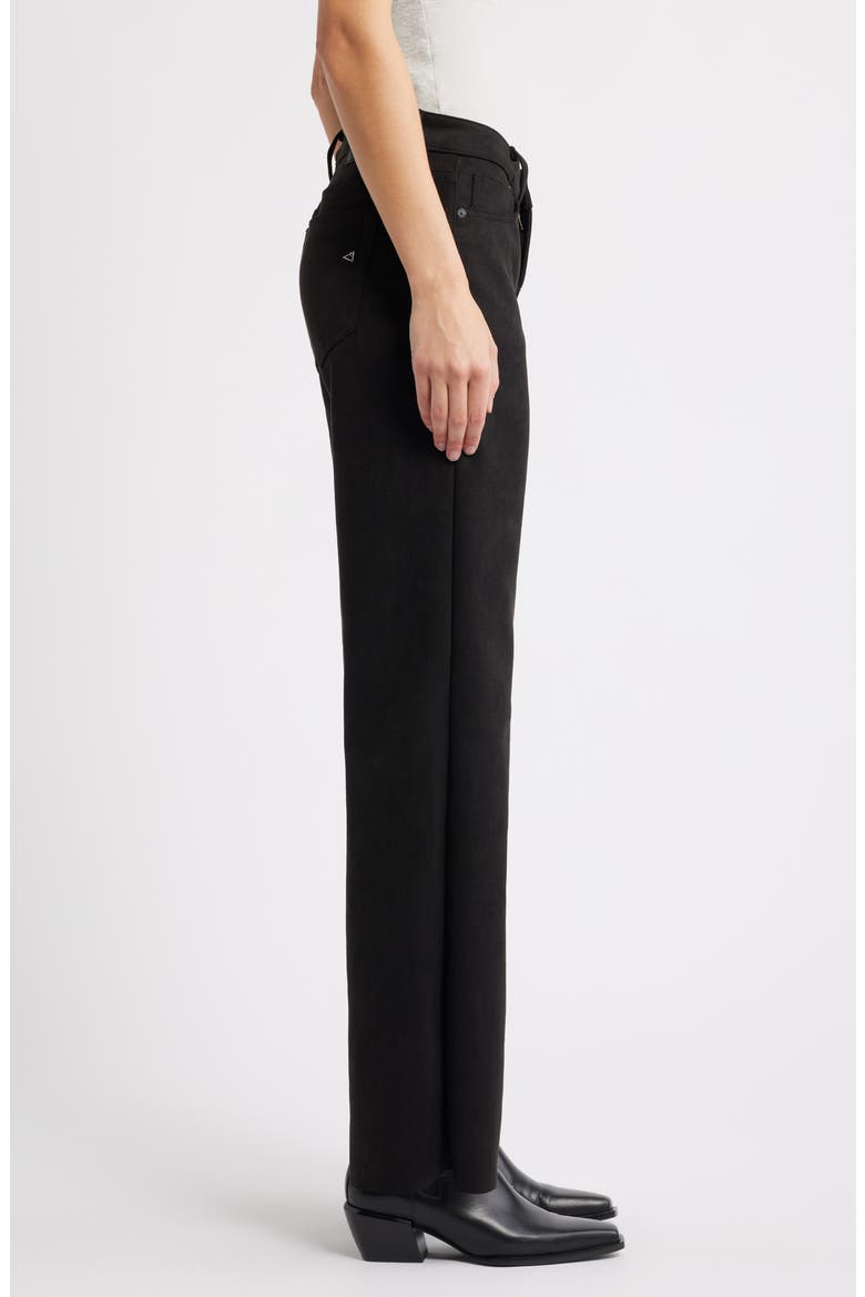 Faux Suede Comfort Flare Pants, Alternate, color, BLACK