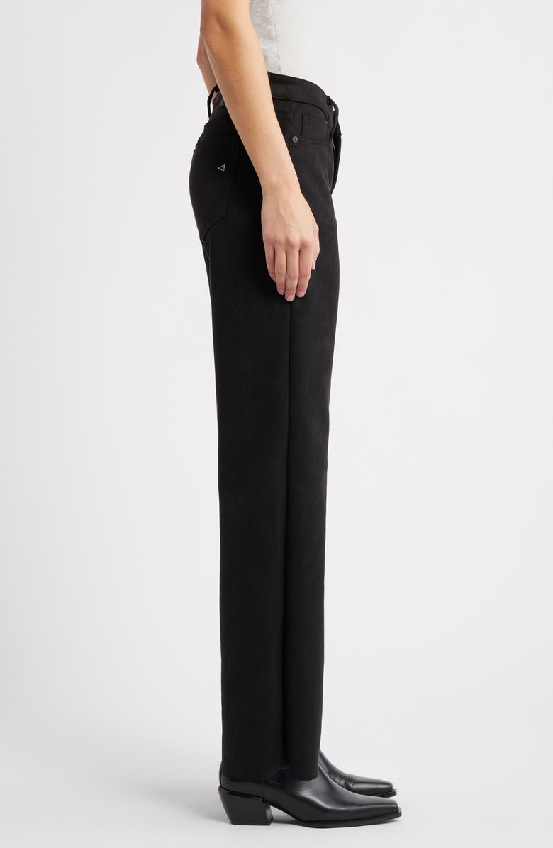 HIDDEN JEANS Faux Suede Comfort Flare Pants, Alternate, color, Black