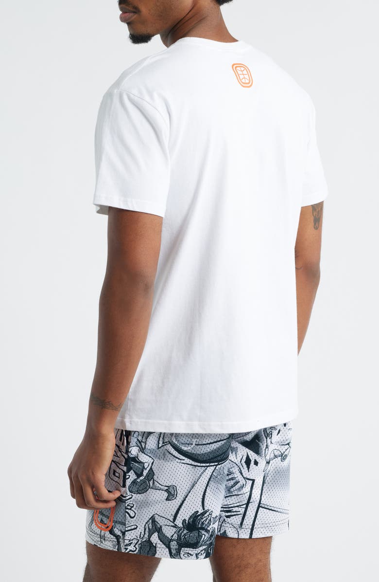 OVERTIME Anime Collage Cotton Graphic T-Shirt, Alternate, color, White