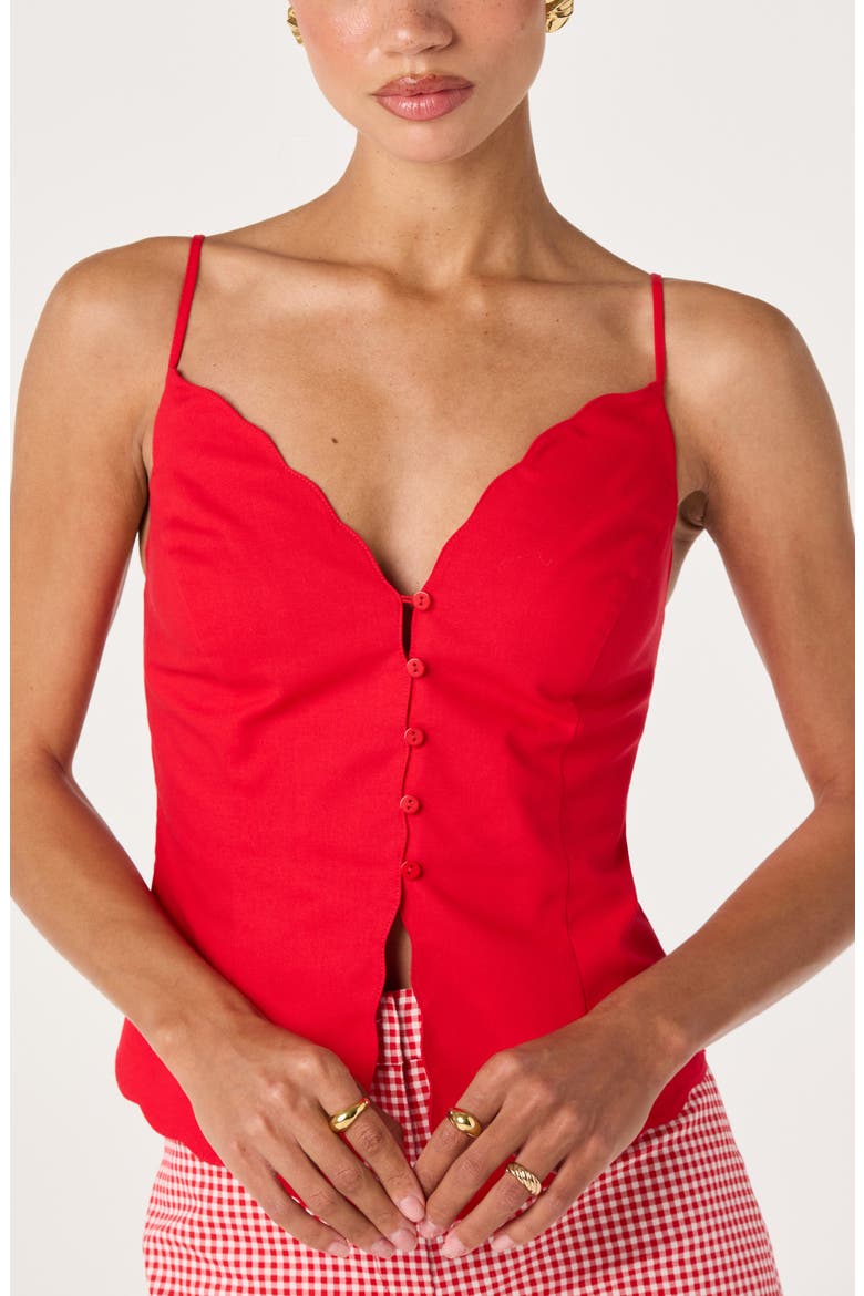 Odette Scallop Hem Camisole, Alternate, color, RED