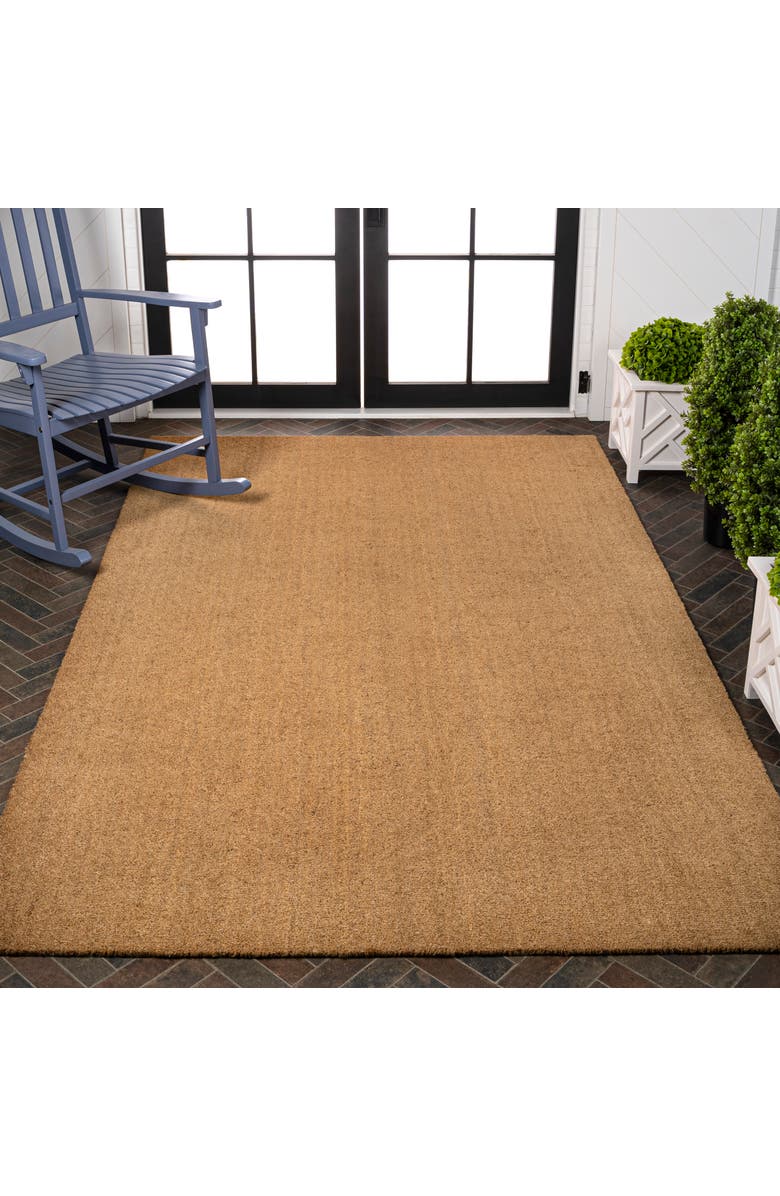 JONATHAN Y Peater Classic Casual Commerical Natural Coir Mat Indoor/Outdoor, Alternate, color, Light Brown
